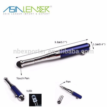 Touch Pen &amp; Pen &amp; 1LED свет, многофункциональный малый Pen Shaped светодиодная лампа